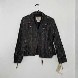 Cripple Creek Genuine Leather Motorcycle Jacket